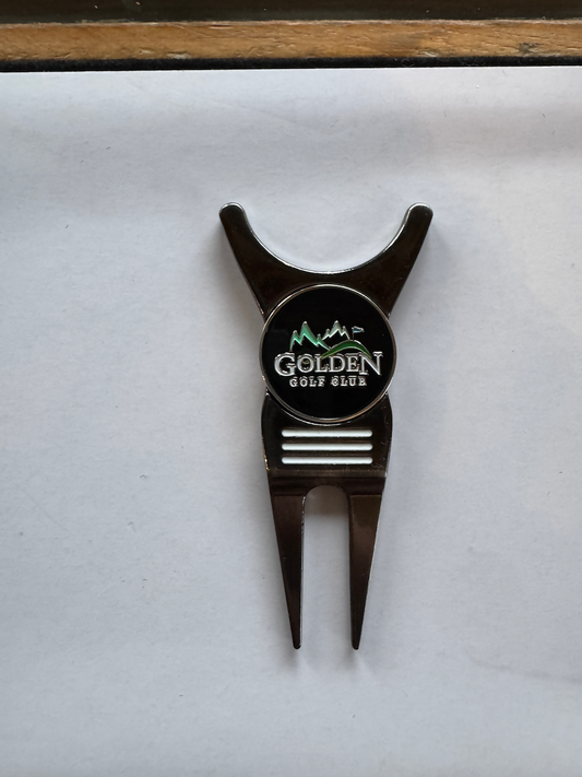 Golden Golf Club Divot Tool w Cigar Holder