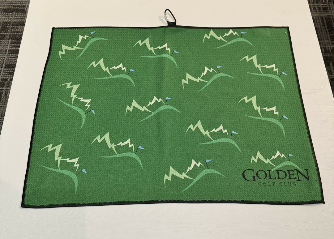 Golden Golf Club Logo Microfibre Mini Tour Towel