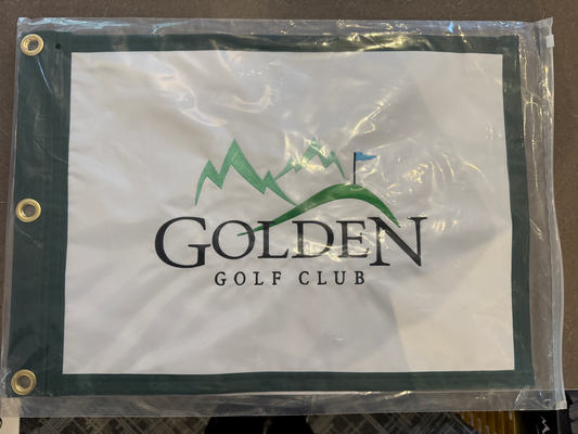 Golden Golf Club Logo Flag